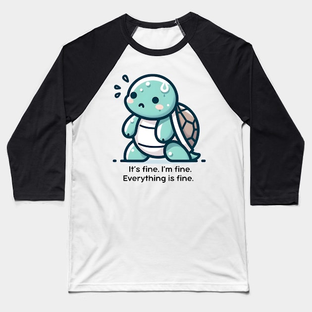 Sweaty Sprinter Turtle - Cute Workout Motivation Baseball T-Shirt by Ingridpd